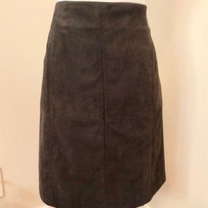 NWT J. Jill Faux Suede Skirt Brown 10